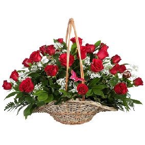 33 Roses in basket 