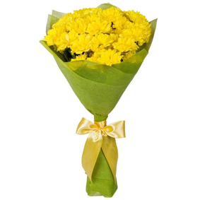 Ein Strauß Gelbe Chrysanthemen